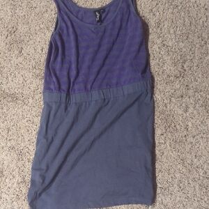 Purple and Gray Sleeveless Dress